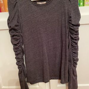 Free People ruched long sleeve top. XS